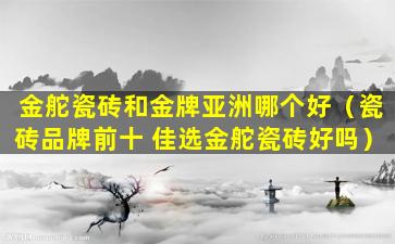 金舵瓷砖和金牌亚洲哪个好（瓷砖品牌前十 佳选金舵瓷砖好吗）